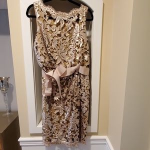 Tadashi blush beaded dress